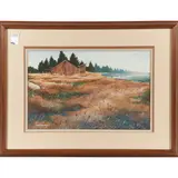 Barn on the Lake by David Acquistapace, watercolor, sold Aug 2022