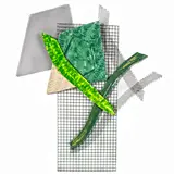 Green Leaves and Modern Shadows by Chris Christian Unterseher, 1983, mixed media sculpture, sold Aug 2022