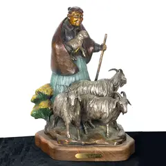 Crossing the Arroyo by Martha Pettigrew, 1997, bronze sculpture, sold Sep 2022