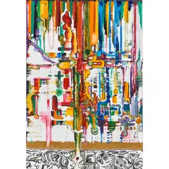 Untitled by Renee McGinnis, oil and 23k gold leaf paint on panel, sold Sep 2022