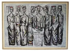 united figures by Branko Kovačević, oil on canvas, sold Jun 2025