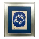 Color Lithograph by Louvre Museum Donation, Vibrant color lithograph in shades of blue on off-white pape, sold Sep 2023