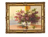 Still Life with Flowers by Kleist Vukovic, oil on canvas, sold Mar 2024