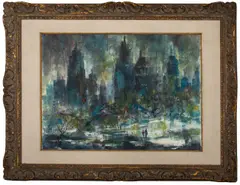 New York in Winter by William Jack Laycox, Watercolor on Paper, sold Jul 2024