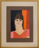 Portrait of a Woman by Mary Lou Hofsoos, Oil on Paper, sold Jul 2024