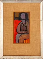 Cubist Woman by Mary Lou Hofsoos, Oil on Panel, sold Jul 2024