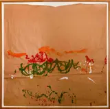 Abstract Composition by Gina Medcalf, 1984, Acrylic with Plant Matter Elements on Kraft Paper, sold Jul 2024