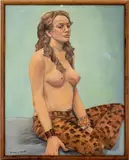 Portrait of a Woman in Trousers by Penny Purpura, Oil on Canvas, sold Jul 2024