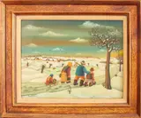 Snow Scene by Branko Paradis, Oil on Plexiglas, sold Jul 2024