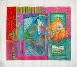 Abstract Composition by Hector Anchundiah, 2016, Oil on Unstretched Canvas, sold Jul 2024