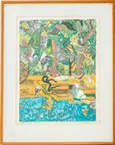 Dreams of Exile (Green Snake) by Romare Bearden, 1971, Lithograph in Colors, sold Jul 2024