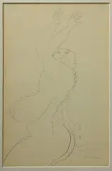 Untitled by Gaston Lachaise, ca.1920s, graphite drawing, sold May 2020