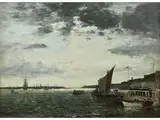 Des Marins Dans la Rade by Eugène Boudin, oil on canvas, sold Dec 2018