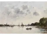 Dordrecht, la Meuse by Eugène Boudin, 1824 Honfleur – 1898 Deauville, oil on canvas, sold Sep 2018