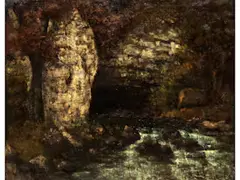 Source Dans les Rochers by Gustave Courbet, oil on canvas, sold Apr 2020