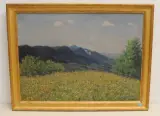 Abendlandschaft, Albiskette mit Uto und Fällanden", 1913 by Albert Zubler, oil on canvas, offered Sep 2022