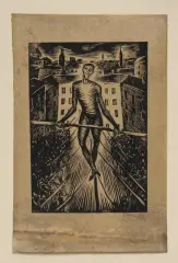 Seiltänzer by Ignaz Epper, 1917, woodcut, sold Sep 2022