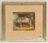 Pferd im Stall by Iwan Edwin Hugentobler, 1942, watercolor, offered Sep 2022