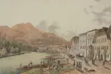 Ischl, stromaufwärts by Thomas Ender, watercolor, sold Jun 2022