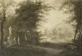 Der Brunn im Walde by Salomon Gessner, watercolor, sold Jun 2022