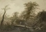 Die ländliche Brücke by Salomon Gessner, watercolor, sold Jun 2022