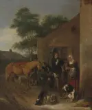 zugeschrieben Rastender Reiter vor einer Taverne by Ludolf de Jongh, oil on panel, offered Jun 2022