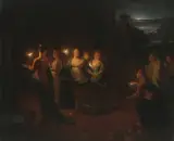 Kopie des 18.Jhs by Godfried Schalcken, oil on canvas, offered Jun 2022