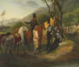 Die schlechten Nachrichten des Spähers by Frankreich, 1.Hälfte 19.Jh., oil on canvas, sold Jun 2022