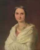 Portrait einer jungen Frau by Apollon Nikolaevich Mokritsky, 1842, oil on canvas, sold Jun 2022