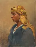 Bildnis einer Orientalin by Leopold Carl Müller, oil on panel, sold Jun 2022