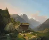 Berglandschaft mit Alphütte by Martinus Pouwelsen, 1858, oil on canvas, offered Jun 2022
