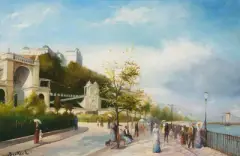 Ansicht des Burgenviertels in Budapest by Antal Berkes, oil on canvas, offered Jun 2022