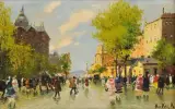 Budapester Strassenszene by Antal Berkes, oil on canvas, offered Jun 2022