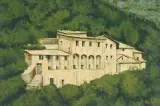 Eremo delle Carceri by Norberto Proietti, 1968, oil, sold Jun 2022