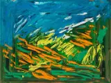 Landschaft by Mario Schifano, acrylic, sold Jun 2022