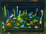 Blumen by Mario Schifano, acrylic, sold Jun 2022