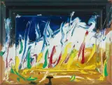 Kornfeld by Mario Schifano, acrylic, sold Jun 2022