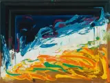 Kornfeld by Mario Schifano, acrylic, sold Jun 2022