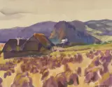 Landschaft by Josef Dobrowsky, 1945, watercolor, offered Jun 2022