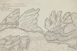 Master Fall in Amazon River near Fonte Boa Brazil by Joseph Yoakum, 1965, pencil, sold Jun 2022