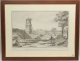 Veduta del Mercato di Porta Ticinese by Domenico Aspari, etching, sold Jun 2022