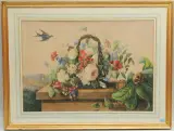 Grosses Blumenstillleben in Korb by Anna Emilia Graf-Reinhart, watercolor, offered Jun 2022