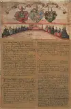 Geburtsregister der Kinder von Hans Ludwig Scheure, seiner ersten Frau Barbara Möschin und seiner zweiten Frau Verena Bausch by Geburtsregister Deutschland, um 1640, watercolor, sold Jun 2022
