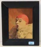 Pierrot mit Pfeiffe by Armand Henrion, oil on panel, sold Jun 2022