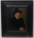 Portrait eines Mannes mit Hut by Holland, um 1600, oil on panel, offered Jun 2022