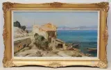 Küstenlandschaft in Südfrankreich by Gustave Vidal, oil on canvas, sold Jun 2022