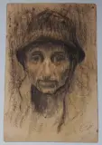 Männerportrait by László Mednyánszky, mixed media, sold Jun 2022