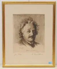 Albert Einstein by John Philipp, 1929, etching, sold Jun 2022