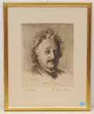 Albert Einstein by John Philipp, 1929, etching, sold Jun 2022