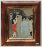 Belebte Strassenszene by David Schneuer, gouache, sold Jun 2022